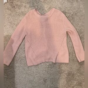 Elegant Blush Pink Women's Crew Neck Sweater